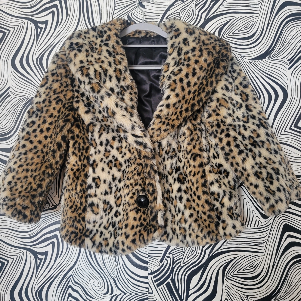 Leopard Print Faux Fur Coat